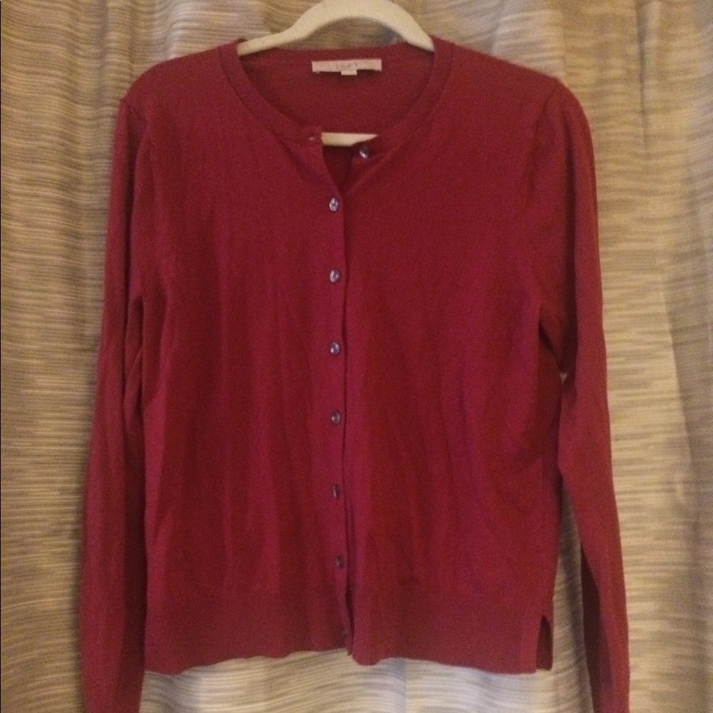 Loft Red Cardigan